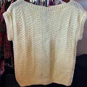 🧶 Handmade Knit Sweater | Butter Yellow| Short Sleeve | Artisan Crafted